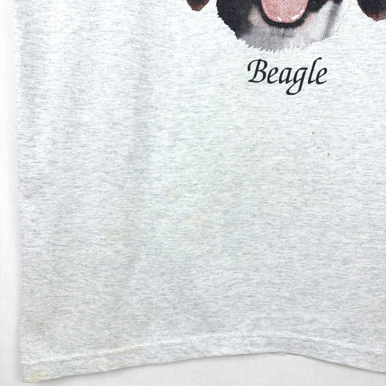 Vintage 90s I Love My Beagle Graphic T-Shirt Gris – photo 5